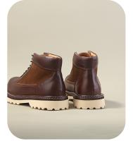 Botas cortas de caña alta casual retro zapatos de cuero de moda de piel de vaca botas de herramientas - details 10