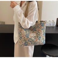 Bolso de Hormigas Florales Vintage Bolso de Mano de Estilo Mori con Capacidad Grande, Cinturón Suave, Cierre de Cremallera, Azul Ideal para Mujeres, Work, Compras, Llevamiento Diario - details 11