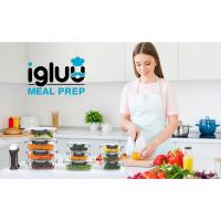 Igluu Meal Prep Set de 10 Contenedores de vidrio con tapas a prueba de fugas con cierre hermético