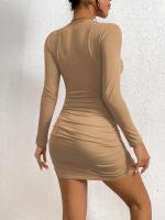 Elegante Vestido de Cintura Ajustada con Tirante de Espalda para Mujer en Otoño-Invierno - details 6