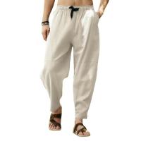 Pantalones de lino y algodón para hombre, ropa de calle transpirable, de Color sólido, informal, para correr, primavera y verano - details 8