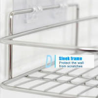 Estante de ducha de esquina, organizador de estantes de ducha con pegatinas de doble broca de 2 piezas para baño, dormitorio y cocina - details 1