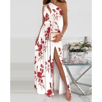 2025 Mujeres Alta Calidad Vestidos Mujeres Slant Hombre Hueco Temperamento Gradiente de Color Alta Split Vestidos Largos - details 3