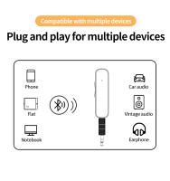 Lavalier-receptor de Audio con Bluetooth 5,3, adaptador inalámbrico AUX de 3,5mm, tarjeta TF con micrófono para teléfono, tableta, altavoces de coche, auriculares con cable - details 5