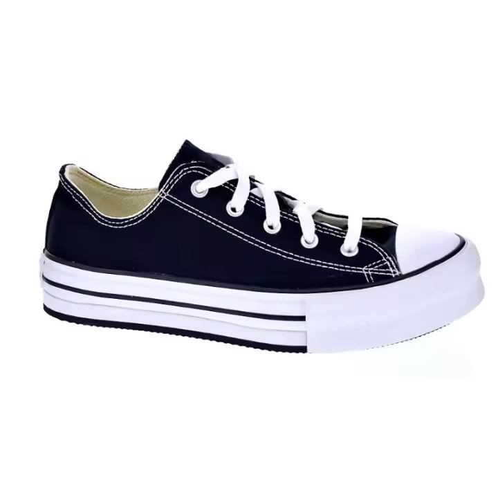 Zapatillas Mujer modelo bajas plataforma Chuck Taylor lona Negro - 1