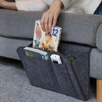 Organizador de fieltro para almacenamiento de cama, bolsa antideslizante para cama, sofá colgante lateral, Control remoto, bolsillos - details 0