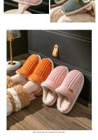Zapatillas de algodón para mujer, par de interior, hogar cálido, confinamiento, zapatos de pelo arrastre, zapatos de algodón para mujer, invierno - details 15