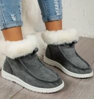 Simple Solid Color Thickened Medium Tube Warm Snow Boots Fashion Comfortable Thick Bottom Snow Boots Women Footwear - details 19