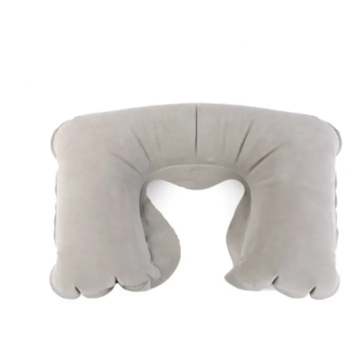 Almohada de viaje inflable portátil en forma de U, cojín de aire ajustable para el cuello, ideal para avión y viajes - 1