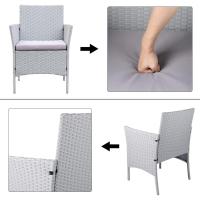 Muebles de jardín de ratán, 4 piezas, muebles de mimbre para patio, 2 sillones, 1 sofá de dos plazas y 1 mesa (negro) - details 10