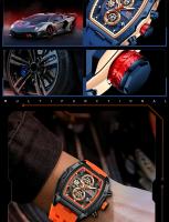 Reloj deportivo de carreras de lujo para hombre, esfera esqueleto de barril, resistente al agua, luminoso, reloj de pulsera para exteriores, reloj de negocios para hombre - details 7