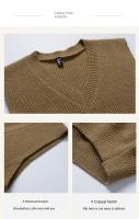 Chaleco De Punto Para Hombre Versátil Y Casual Con Cuello V Sin Mangas Cómodo Y Caliente De Color Sólido Para El Día a Día - details 4