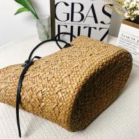 Bolso de mano de paja de papel tejido a mano - Bolso de hombro abierto beige natural de gran capacidad para mujeres y hombres, bolso de playa espacioso, compras, trabajo, viajes - details 2