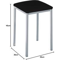 Estructura Color Aluminio y Asiento en Polipiel - Color del Asiento: Negro. Contenido: 2 unidades. - details 1
