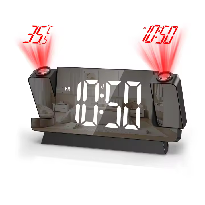 ORIA-reloj despertador Digital de doble proyección, dispositivo con hora y temperatura, pantalla grande LED, regalo para el hogar - 1