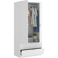 Armario ropero 2 Puertas+2cajones, Blanco, 81x184x52 cm - details 5