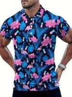 Camisetas de golf de manga corta con estampado 3D de Flamenco para hombre y mujer, polo callejero de moda, Hawaii Beach, camisetas nuevas - details 11