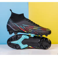 Zapatos de fútbol transpirables de tobillo alto para hombre, botas de fútbol de entrenamiento profesional al aire libre, antideslizantes, ligeras - details 31