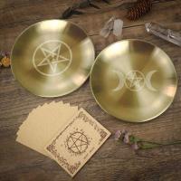 Bandeja Ritual pagana, plato de pentagrama de Altar, portavelas de piedra de cristal, quemador de incienso, accesorios de decoración del hogar, regalo de bruja - details 0