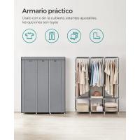 Armario Plegable de Tela 4 Barras, 4 Bolsillos Laterales, Almacenamiento, Negro RYG094B02 - details 16