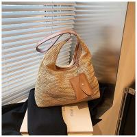 Bolso de hombro tejido a la moda, bolso de paja de gran capacidad de ratán, bolsos grandes trenzados hechos a mano para playa de verano - details 13