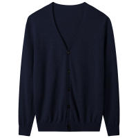 Suéter tipo cárdigan con cuello en V para hombre, suéter informal ligero con botones y punto - details 5