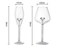 Vidrio transparente 3D, copas de vino tinto integradas, copas de copa de champán, regalo para el hogar, 1 pieza - details 0