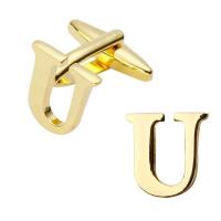 Gemelos de latón pulido a mano para hombre, joyería de alta calidad, chapado en oro, A-Z, 26 letras, moderno, nuevo - details 21