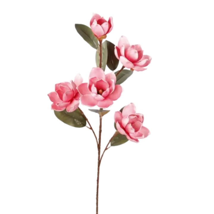 Ramas de Magnolia artificiales de 97cm, tacto Real, simulación hecha a mano, arte Floral de Magnolia grande, flor falsa, decoración de jardín al aire libre - 1