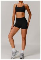 Pantalones cortos de yoga de cintura alta sin costuras, pantalones deportivos para apretar la cintura y levantar la cadera, usados ​​como pantalones cortos para correr - details 18