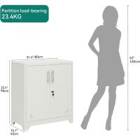 Armario de Almacenamiento de Oficina de Metal con 2 estantes Ajustables, 80 x 40 x 90 cm, archivadores con Cerradura y Agujeros de ventilación para el hogar, Oficina, Garaje, Gimnasio - details 10