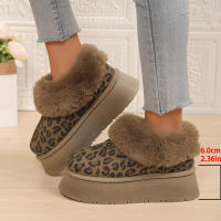 Botas de nieve con estampado de leopardo, engrosadas y de terciopelo para mantener el calor y usar a la moda antideslizante. - details 3