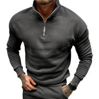 Chaqueta de color liso con cuello alto y media manga larga, para hombre - details 33