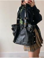Vintage para mujer bolso de hombro de motocicleta de gran capacidad - details 1