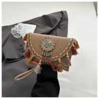 Bolso tejido a mano de verano estilo étnico de paja 2025 moda de interés especial nueva bandolera de hombro para vacaciones en la playa - details 34