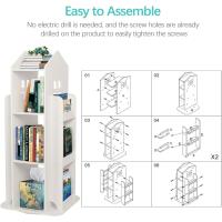 Estantería giratoria de 3 niveles con forma de castillo para niños, color blanco, estantería de almacenamiento para libros, juegos, juguetes, sala de juegos, dormitorio - details 8