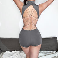 Mono ajustado sin espalda con cuello redondo para mujer - details 7