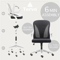 Silla de oficina plegable para espacios pequeños |   Silla de juegos para adultos y niños |   Respaldo de malla |   Para dormitorio y oficina en casa. |   Blanco y negro - details 3