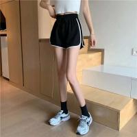 Pantalones deportivos de cintura alta para mujer, pantalones de seguridad para Yoga de pierna ancha informales para exteriores, pantalones cortos de mezcla de algodón de tres cuartos de longitud - details 9