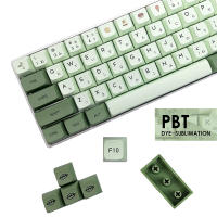 Teclas de perfil XDA para teclado mecánico, tapas de tecla de sublimación, té verde Matcha, tinte PBT, EN/KR/RU/Th/JA, 123 teclas - details 6