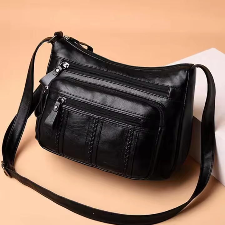 Bolso de hombro informal para mujer hecho de PU suave con bolsillos, estilo cruzado de Color sólido de alta calidad - 1