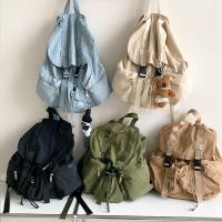 Mochilas con cordón de Color sólido, bolsos de hombro fruncidos ligeros de nailon, mochila escolar informal para estudiantes de gran capacidad para adolescentes - details 9