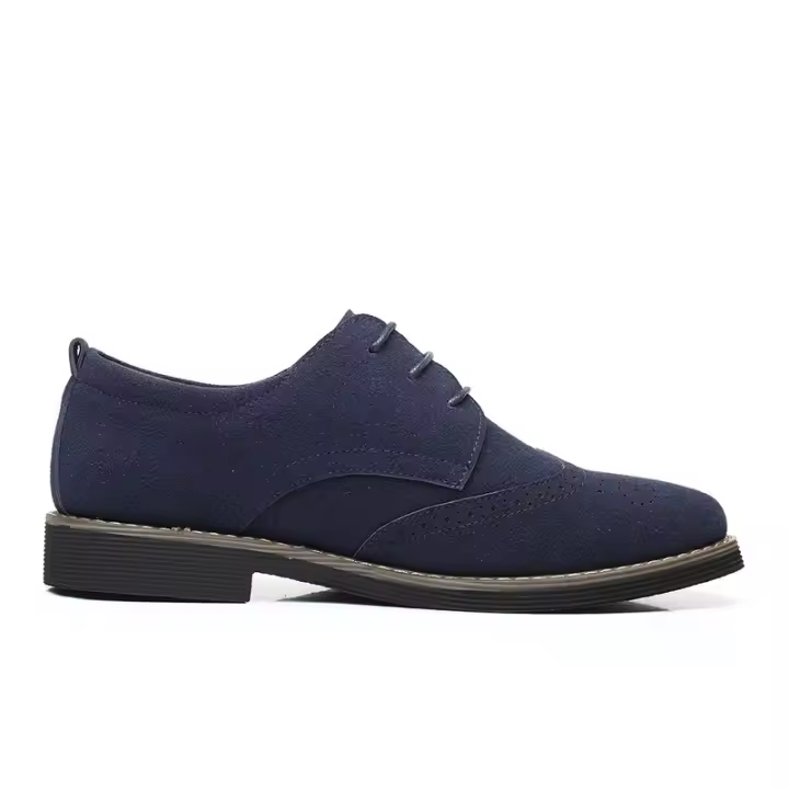 Zapatos de negocios de vestir para hombre, calzado Formal Oxford con cordones, cuero Floral, Punta puntiaguda - 1