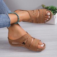 Sandalias de cuña para mujer, verano 2025, con bordado, suela gruesa, punta abierta, pantuflas, moda retro, casual, ligeras, plataforma, deslizantes. - details 8