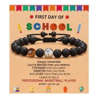 pulsera de piedra volcánica para hombre y mujer, brazalete de cuerda elástica, regalo para el Día del Padre, piedra lunar volcánica,Pulsera de regalo del Día de la Madre - details 6