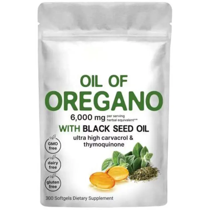 Aceite de Orégano Cápsulas Blandas con Aceite de Semilla Negra 300 Cápsulas - 1
