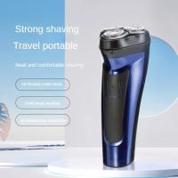 Afeitadora eléctrica de tres cabezas para hombre, maquinilla de afeitar flotante con chapa 3D, nueva - details 0