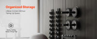 SucceBuy Soporte de placa de pesas montado en la pared, para placas de 2 pulgadas, capacidad de 330 libras, un organizador de gimnasio resistente de 4 paquetes con herrajes. - details 2