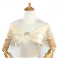 Chal de boda transparente, bufandas cómodas de llevar con buen efecto drapeado, adecuado para vestido de fiesta Formal - details 2