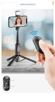 Palo selfie bluetooth para teléfono móvil, luz de relleno giratoria, oculto todo en uno, multifuncional, con trípode incorporado, soporte para transmisión en directo. - details 4
